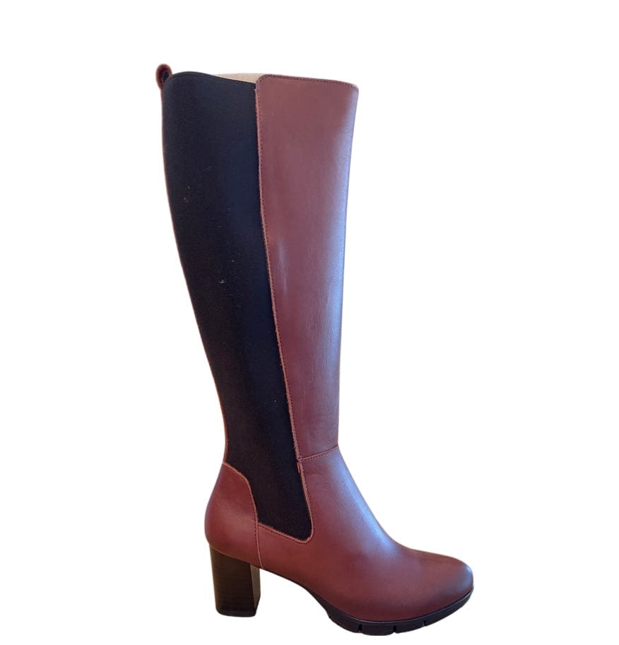 Tan leather cheap knee length boots