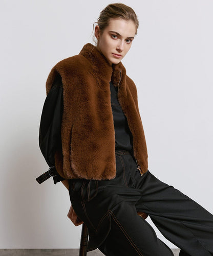 Cropped Fur Gilet