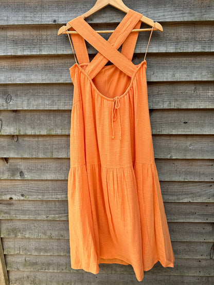 Tangerine Cheesecloth Sundress