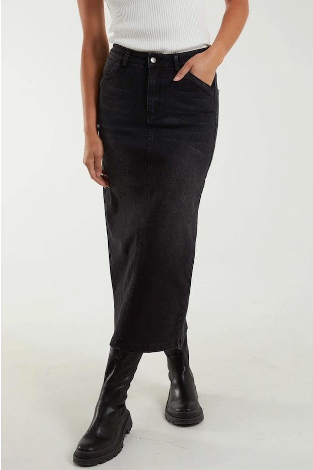 Black Denim Maxi Skirt – The Cotswold Shed