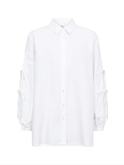 White Shirt With Bow Tie Sleeves