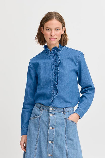 Denim Frill Shirt