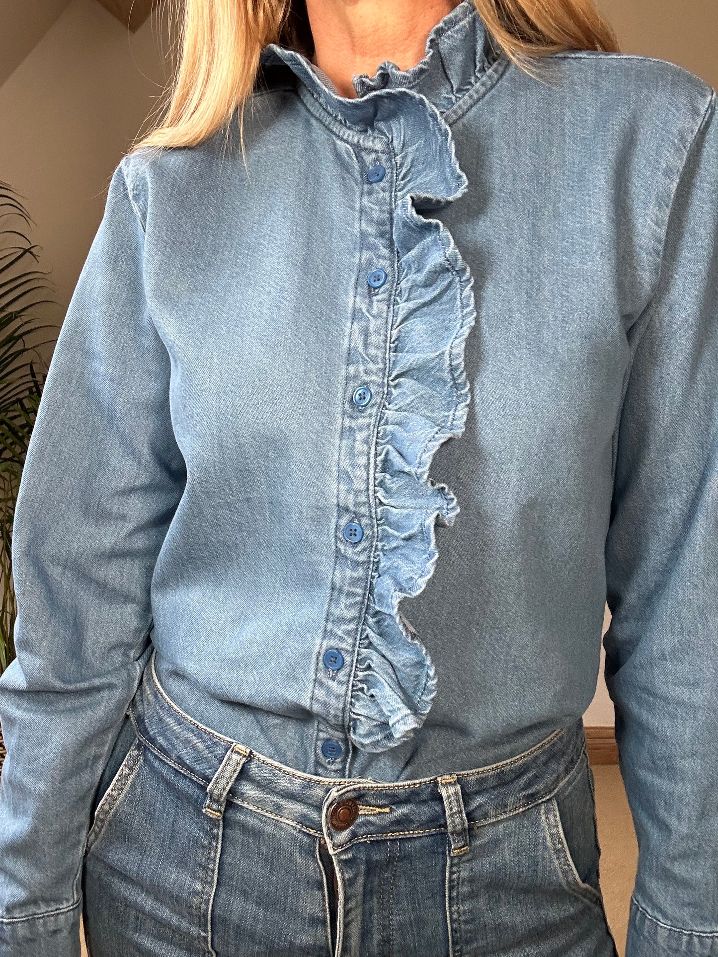 Denim Frill Shirt