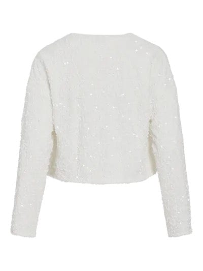 White Sequin Jacket With Bows