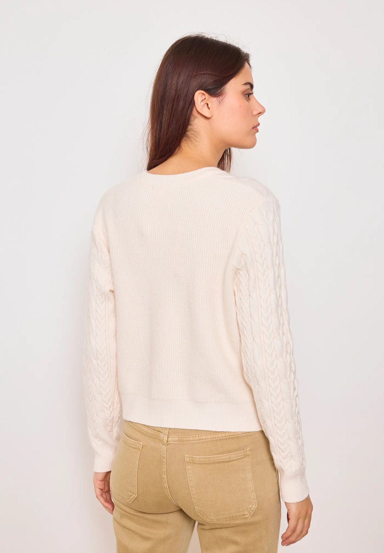 Cream  Cable  Short Cardigan