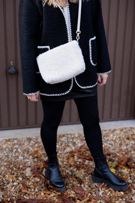 Faux Shearling Handbag