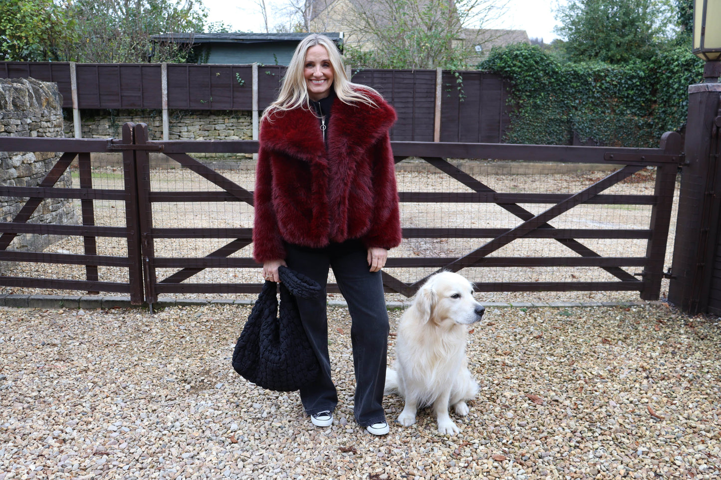 Faux Fur Jacket  - Burgundy or Brown