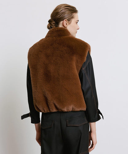 Cropped Fur Gilet