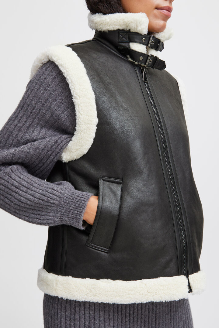 Shearling Gilet  - Black