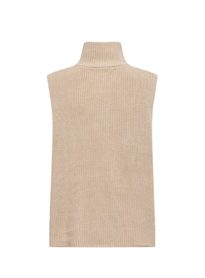 Zip Up Sleeveless Knit