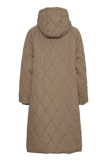 Diamond Quilted Hooded Coat