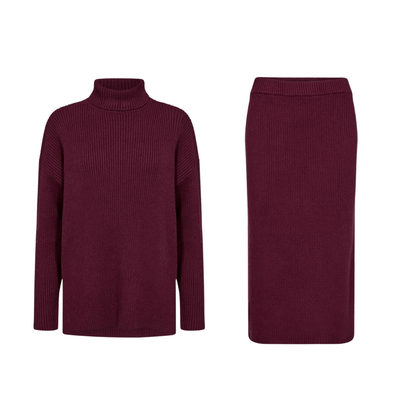 Plum Ribbed co-ord