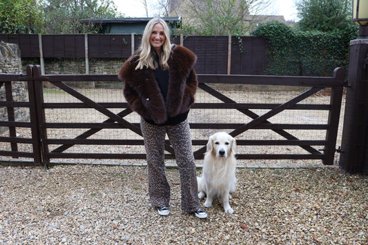 Faux Fur Jacket  - Burgundy or Brown