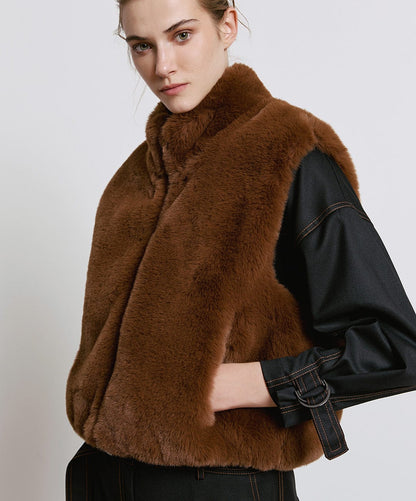 Cropped Fur Gilet