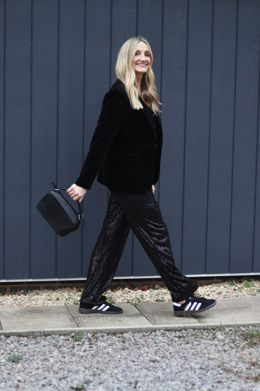 Black Sequin Trousers