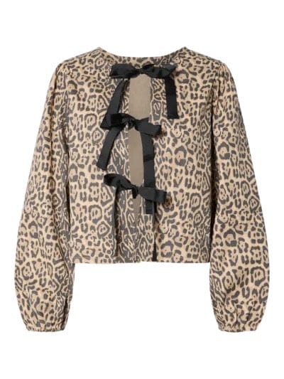 Leopard Print Denim Jacket