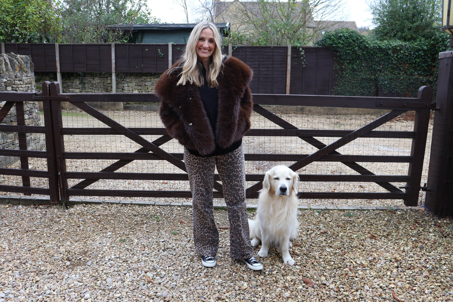 Faux Fur Jacket  - Burgundy or Brown