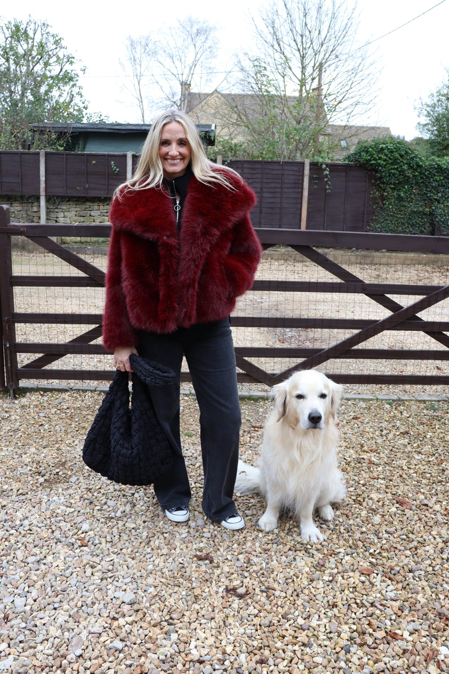 Faux Fur Jacket  - Burgundy or Brown