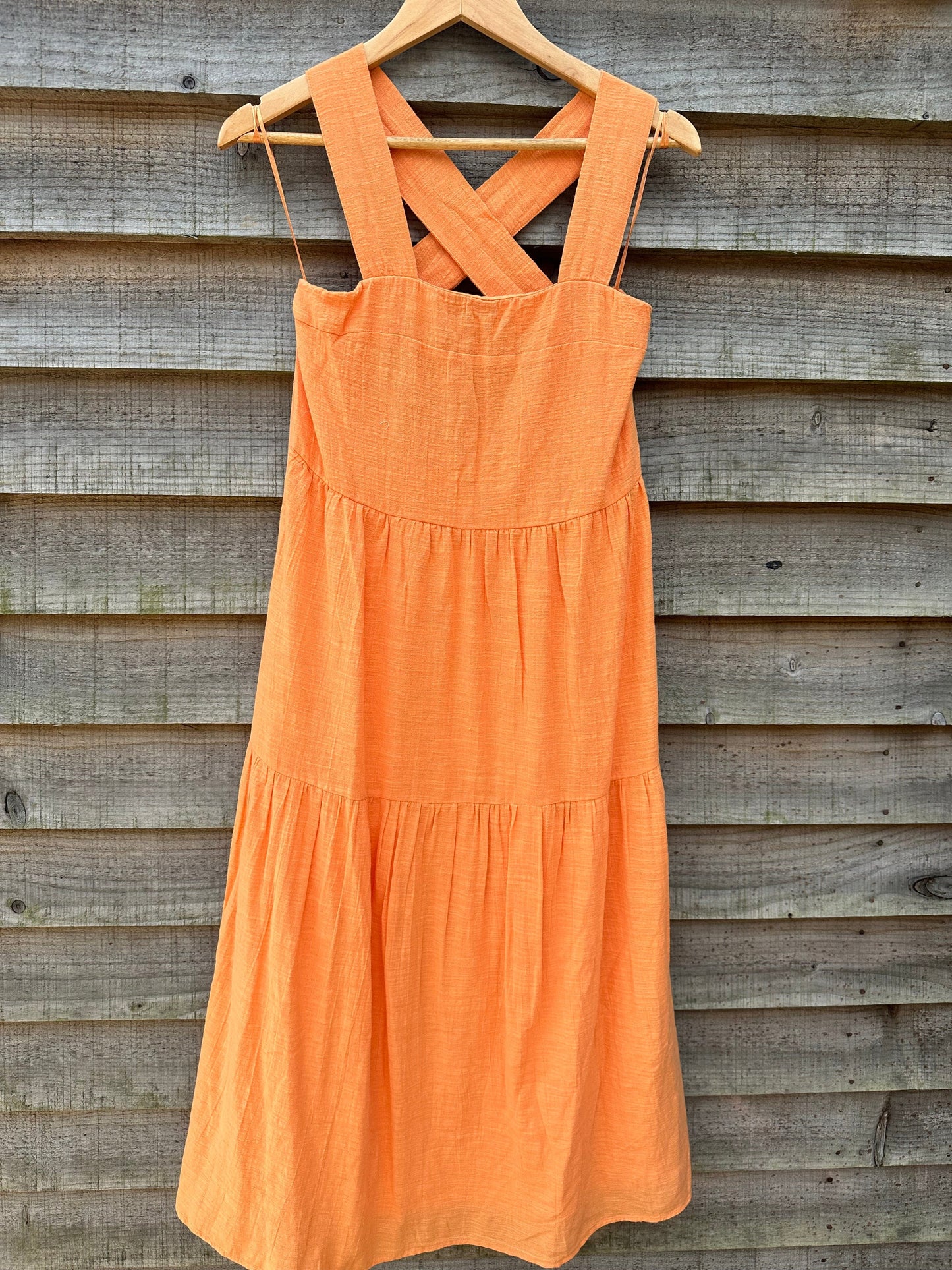 Tangerine Cheesecloth Sundress