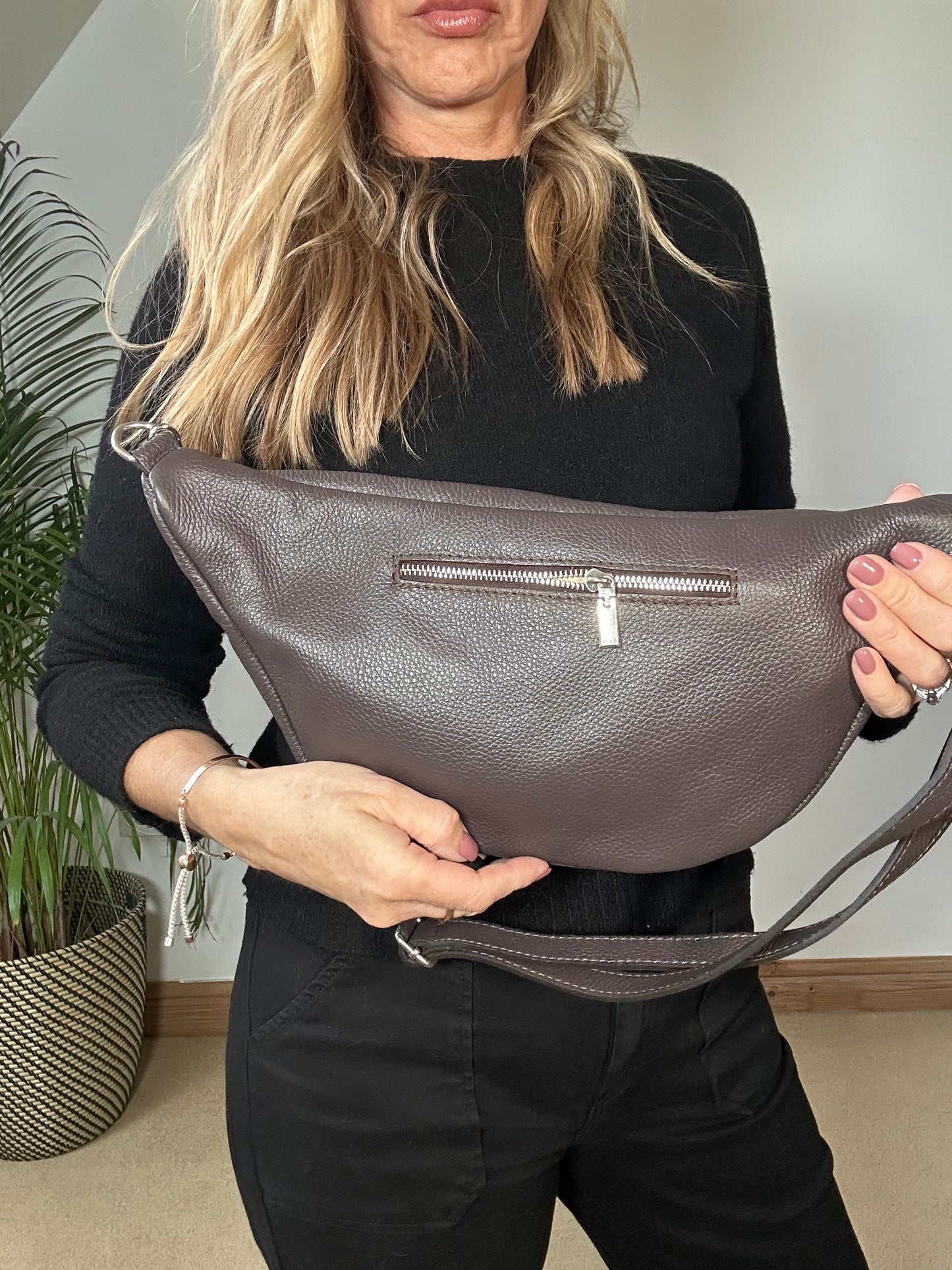 Large Leather Sling Bag