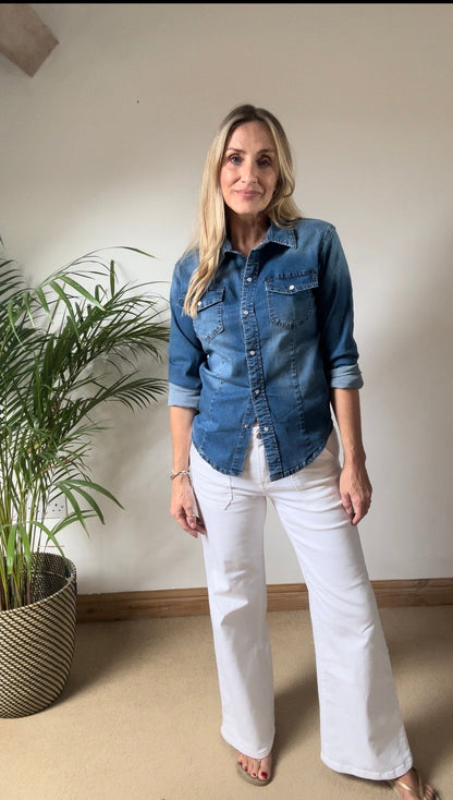 Flare Jeans With Pocket - White