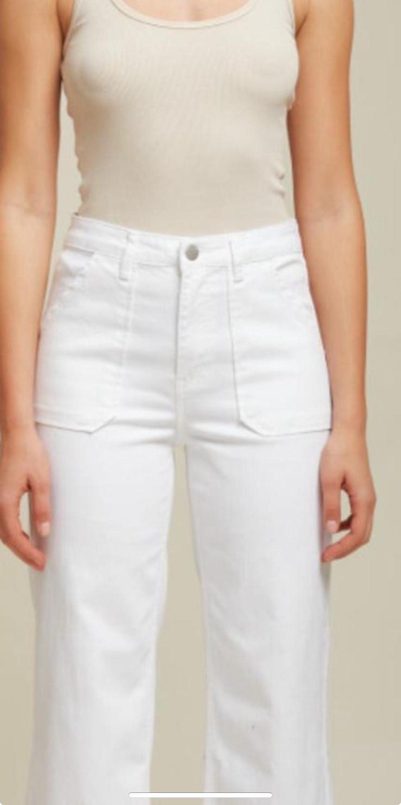 Flare Jeans With Pocket - White