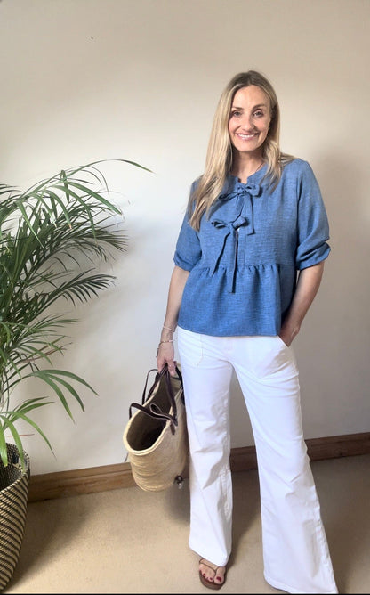 Flare Jeans With Pocket - White