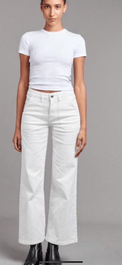 Flare Jeans With Pocket - White